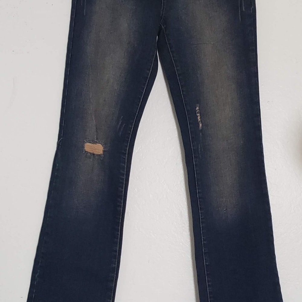 Rocawear Blue women bell bottom flared Denim Jeans